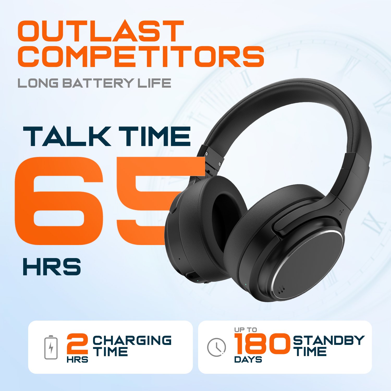 Perfect Sound Sport Gaming Foldable Over-Ear Stereo Headset Wireless Active Noise Cancelling HiFi Headphones