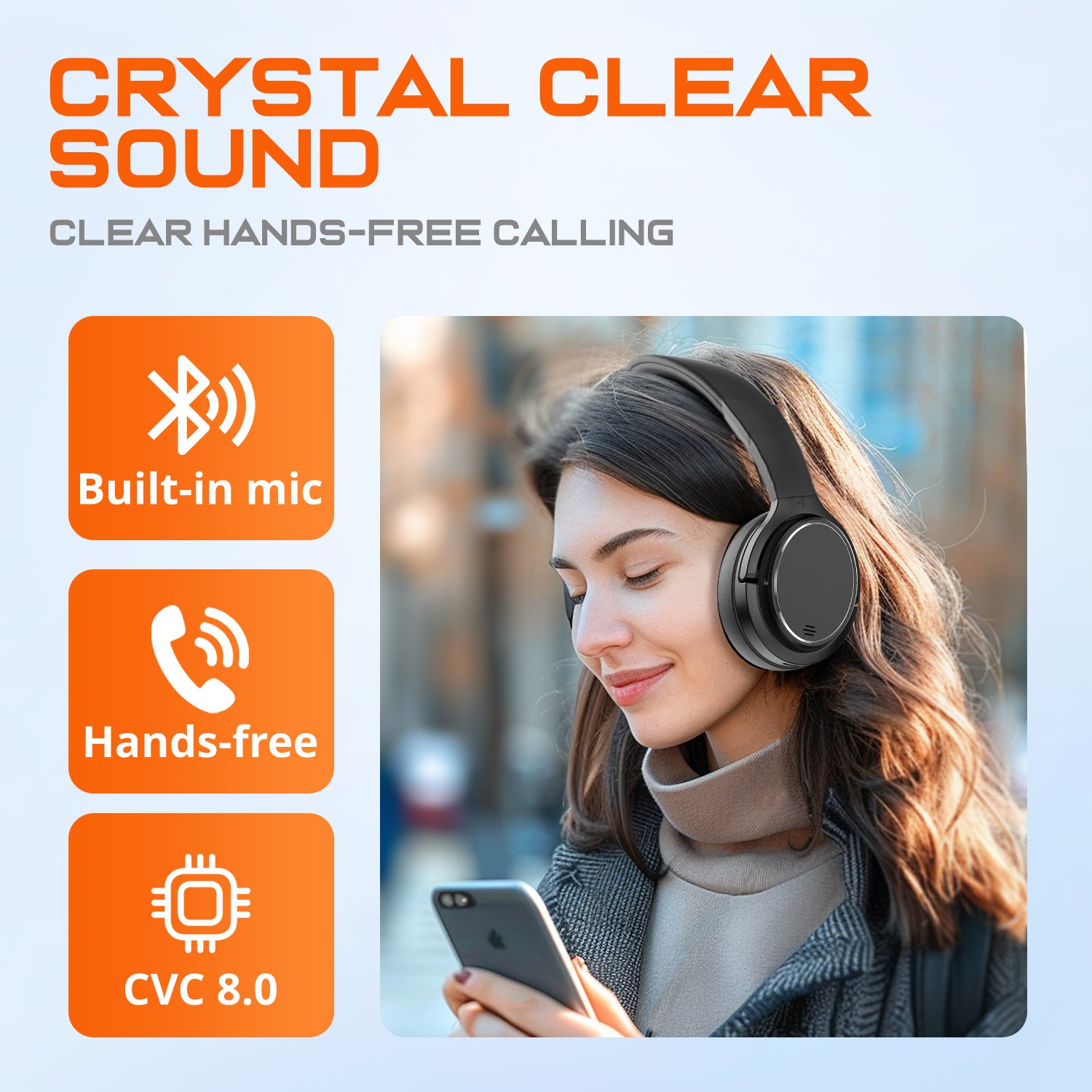 Perfect Sound Sport Gaming Foldable Over-Ear Stereo Headset Wireless Active Noise Cancelling HiFi Headphones