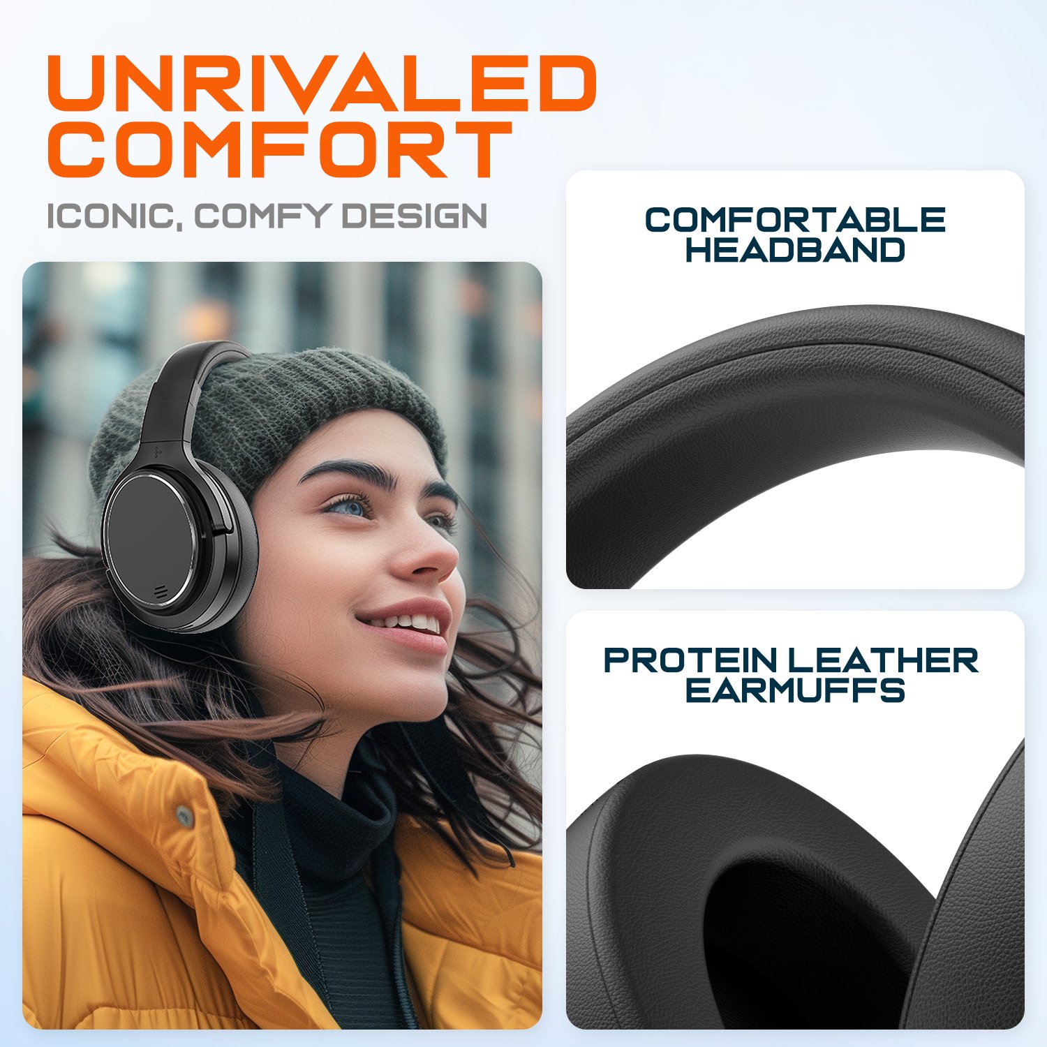 Perfect Sound Sport Gaming Foldable Over-Ear Stereo Headset Wireless Active Noise Cancelling HiFi Headphones