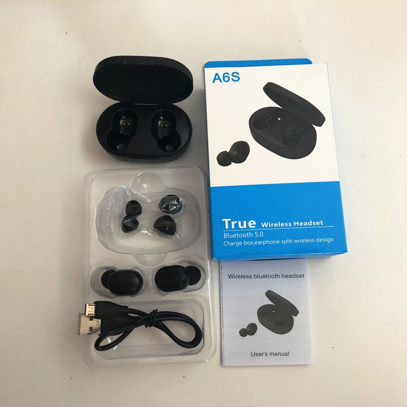 High quality A6S TWS Earphone 5.0 Sports Waterproof true Stereo In Ear Wireless Headset Headphones