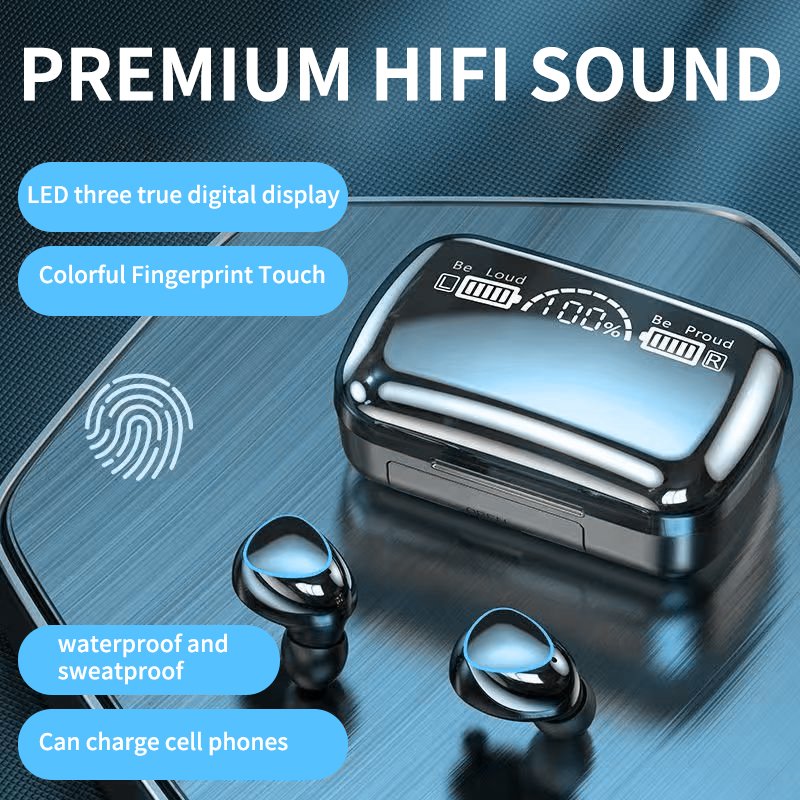 M10 TWS Wireless Earbuds Stereo Sports Outdoor Game Music Waterproof Noise Canceling Earphones with Power Bank