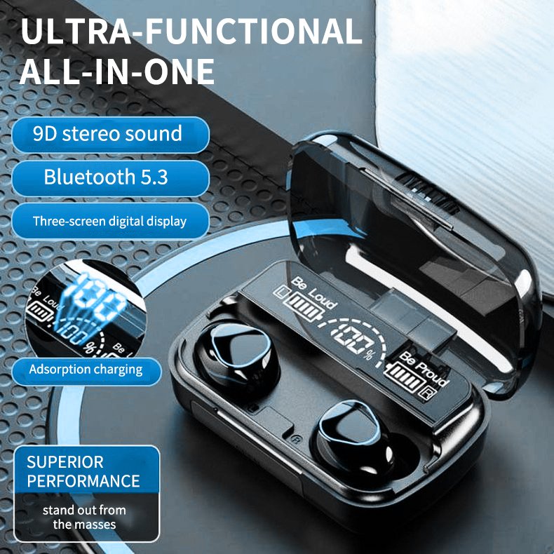M10 TWS Wireless Earbuds Stereo Sports Outdoor Game Music Waterproof Noise Canceling Earphones with Power Bank