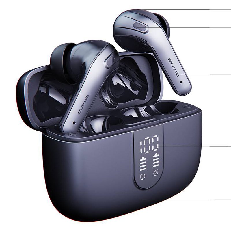 X08 HIFI Noise cancelling headphones BT TWS Earbudsheadsets waterproof True wireless stereo earphones with charging box