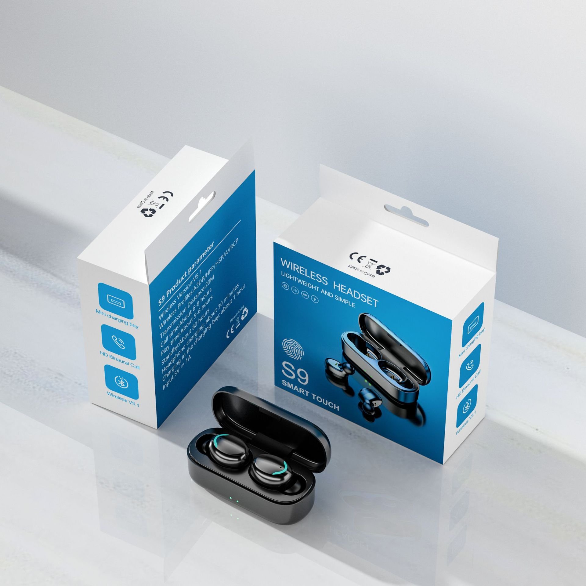 Waterproof Wholesale Earbud In-Ear Headphones Stereo Wireless M10 F9 Earphones Earbuds