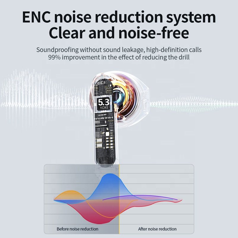 TOP quality noise cancelling bluetooths earphones ANC ENC transparency TWS wireless earbuds headphones for Android Apple iPhone