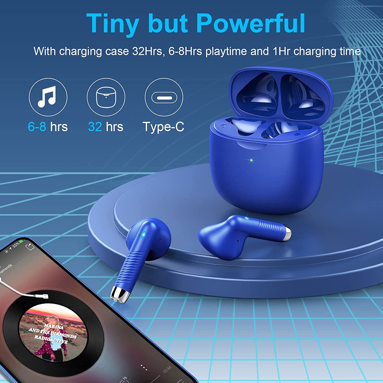 Huien Wireless Earbuds ODM OEM Earphones 32Hrs Playtime Tws Earbuds Bluetooth 5.3 Headphones Noise Cancelling Earbuds