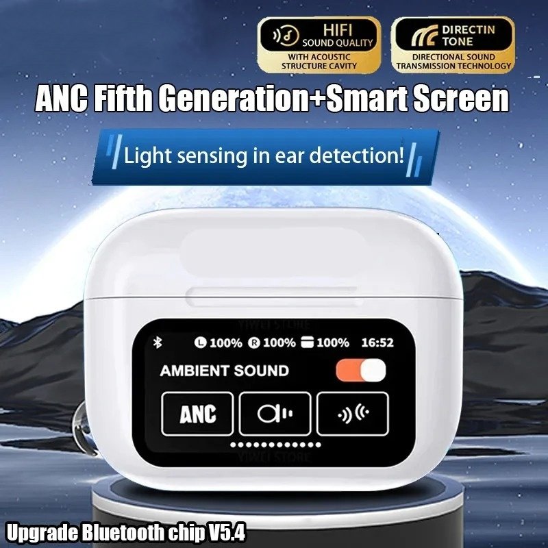 Best Seller Electronic Handfree Reloj for Apple Headset Smart Touch Screen ANC LCD Gaming In-ear Headphones TWS Wireless Earbuds