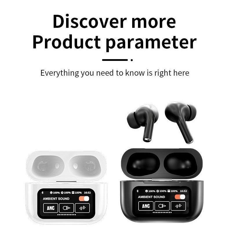 Best Seller Electronic Handfree Reloj for Apple Headset Smart Touch Screen ANC LCD Gaming In-ear Headphones TWS Wireless Earbuds