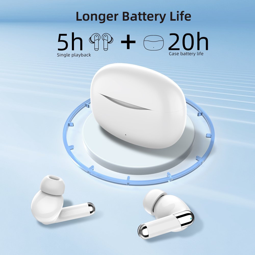 J66 Wireless V5.3 Bluetooth Earbuds ANC & ENC Environment Noise Cancelling for Gaming & Sports