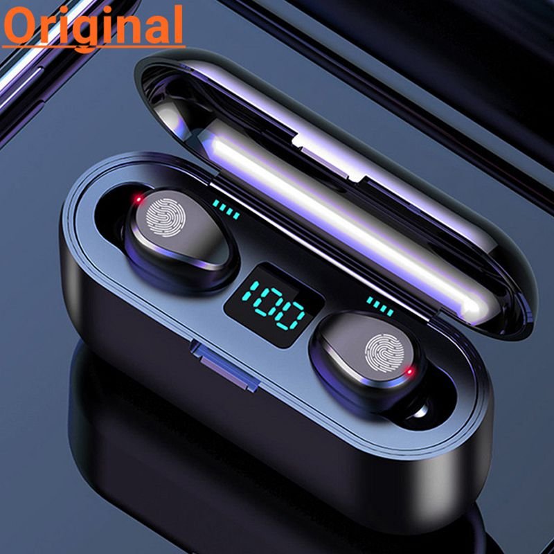F9 TWS LED Display Mini headphones Bt 5.0 Wireless Earbuds Earphone 2000mAh Charging Case Sports Gaming Headset
