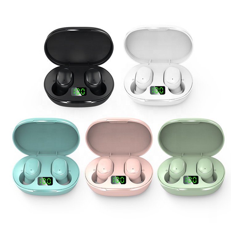Colorful Wireless In-ear Earbuds Digital Display Bluerooth True Noise Cancelling Earphones