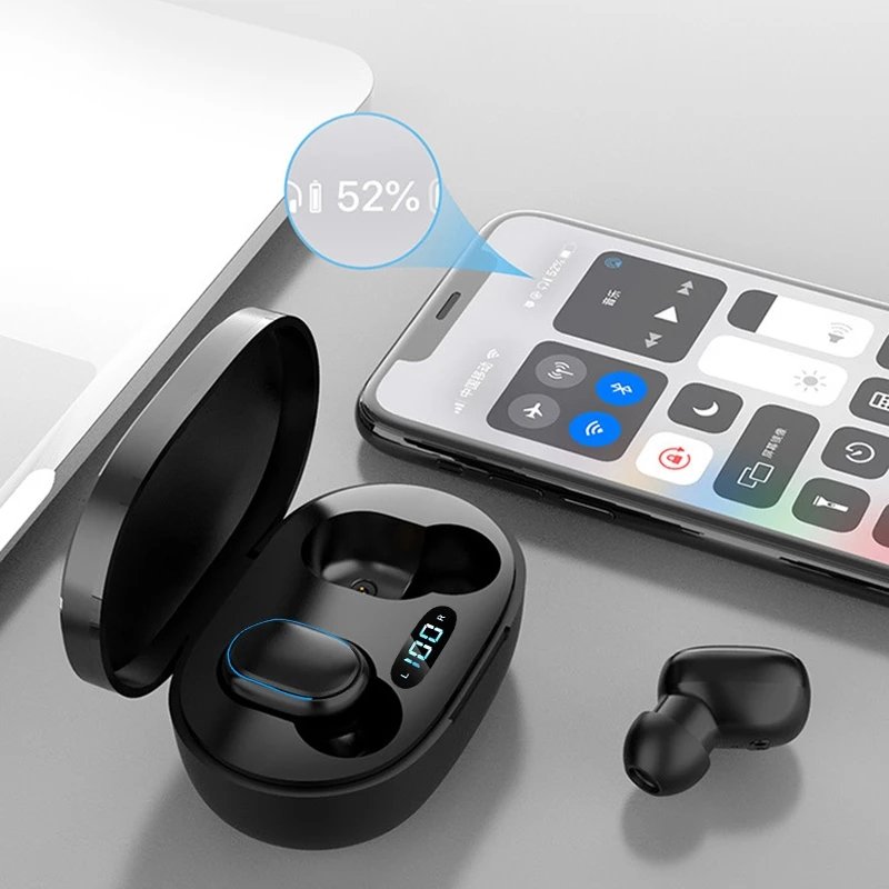 E7S TWS Wireless Headphones Blue tooth earphone Control Sport Headset Microphone Music Earphone Work On All Smartphone Earbuds