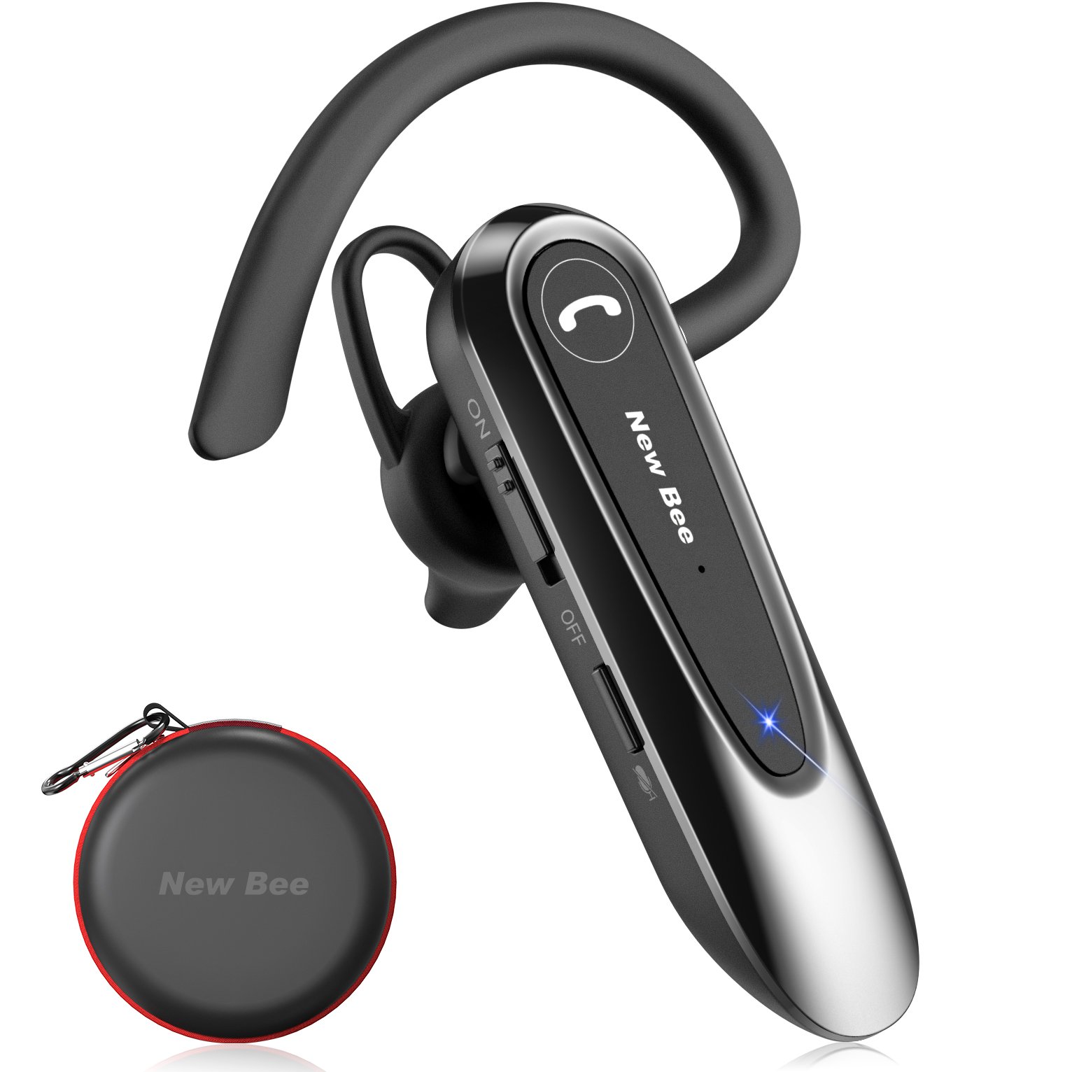 Hot Selling New Bee 5.0 Bluetooth Earpiece Wireless Earphone Single Bluetooth Earbud With Calling Features