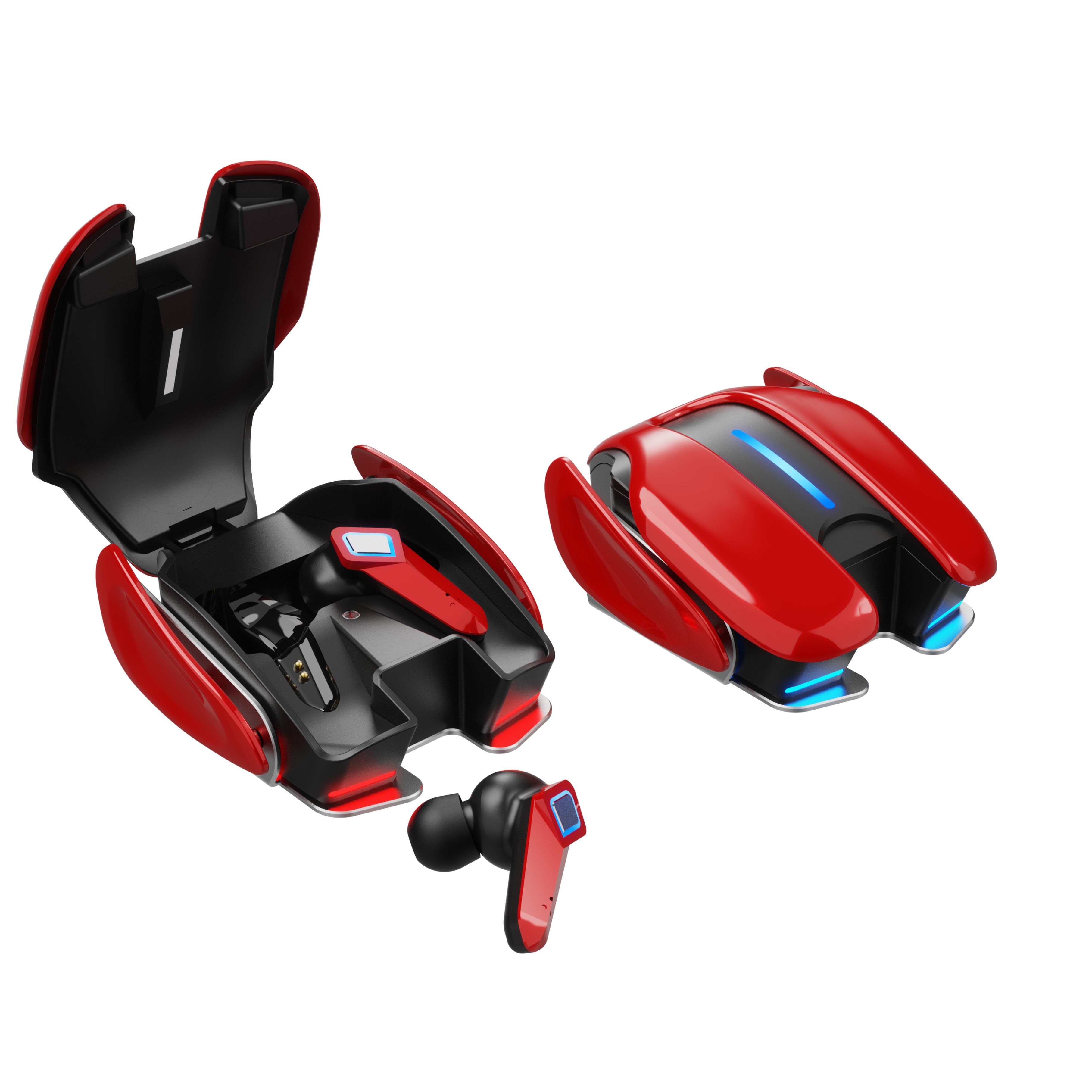 Custom Mecha TWS Wireless Bluetooth Earphone Gaming Metal Earbuds