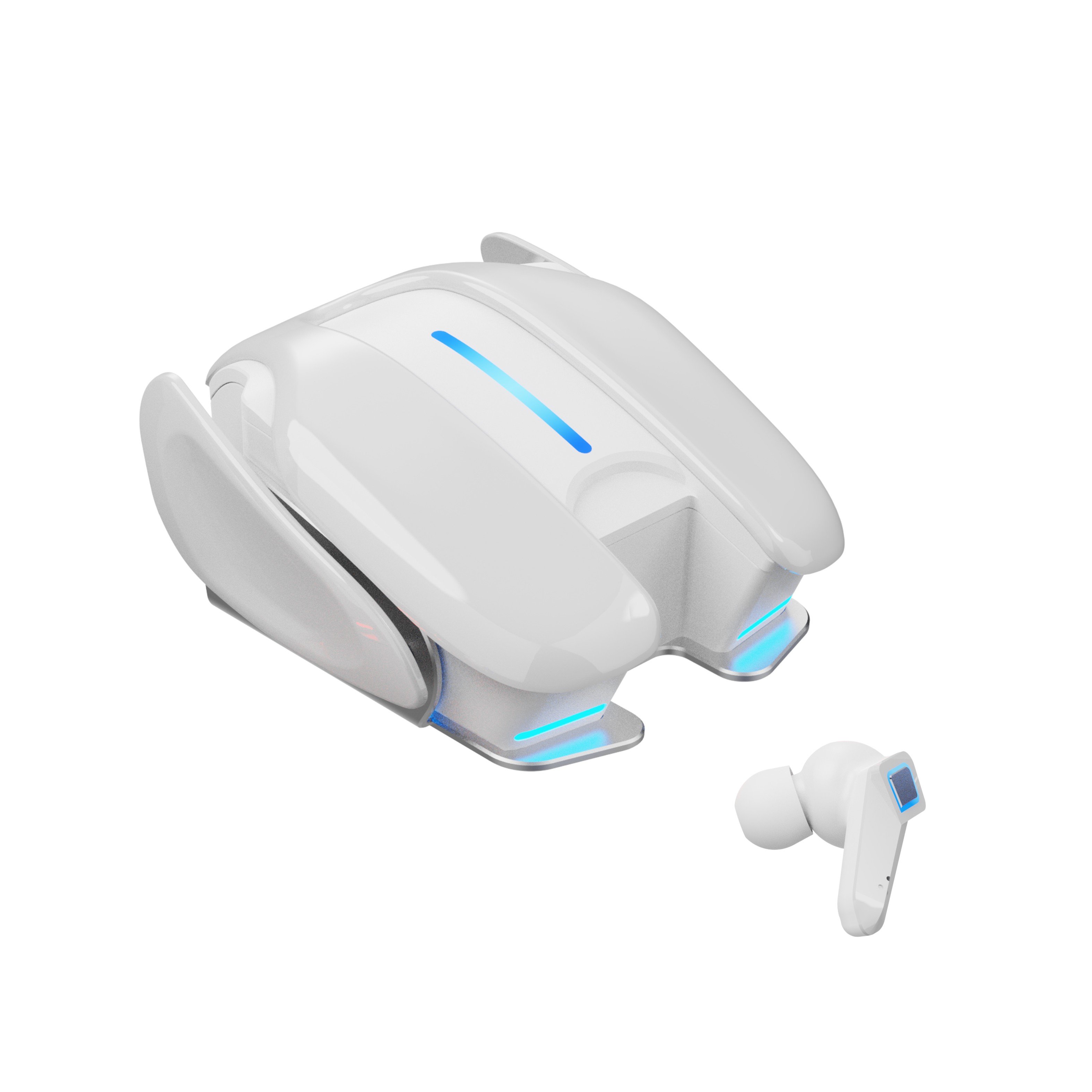 Custom Mecha TWS Wireless Bluetooth Earphone Gaming Metal Earbuds