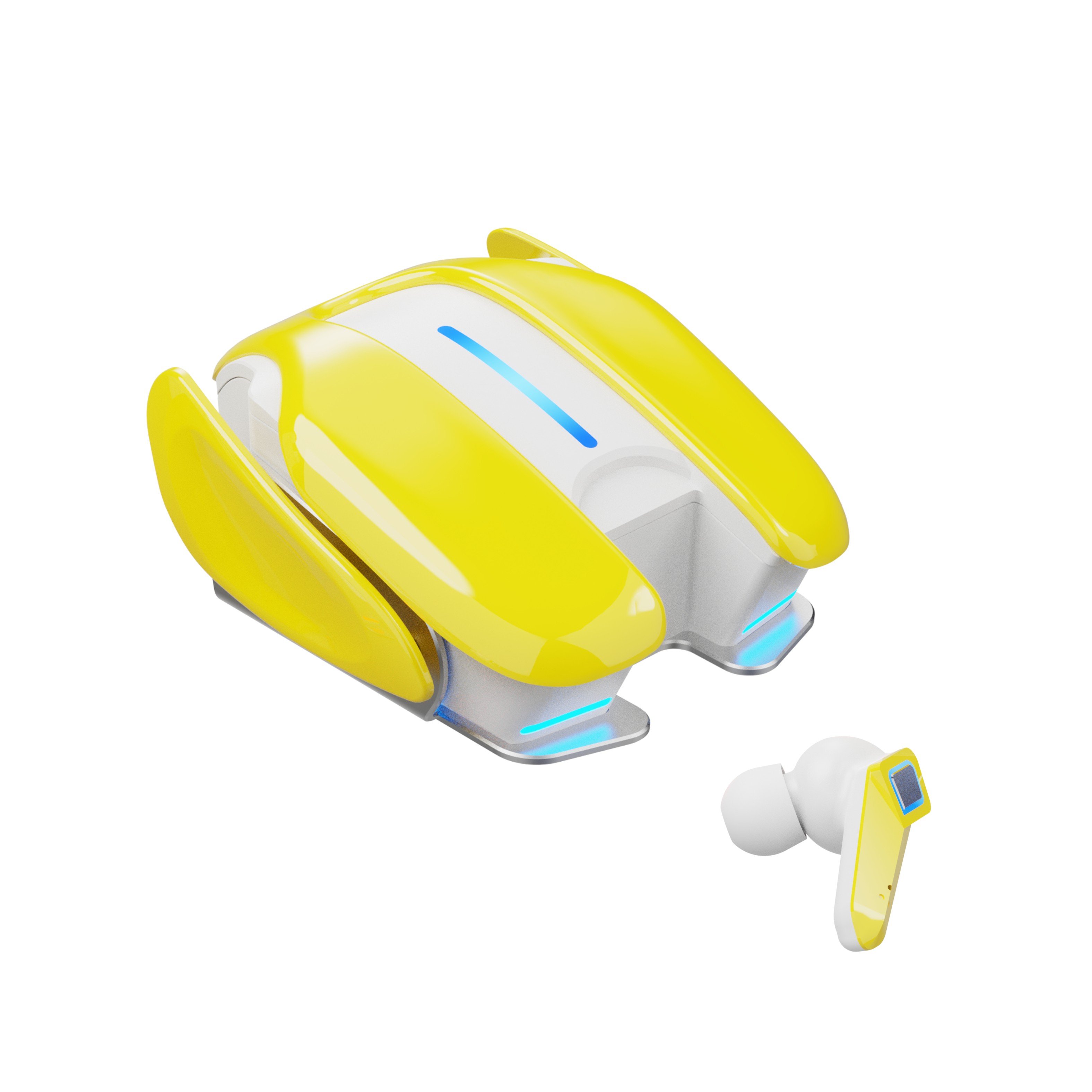 Custom Mecha TWS Wireless Bluetooth Earphone Gaming Metal Earbuds