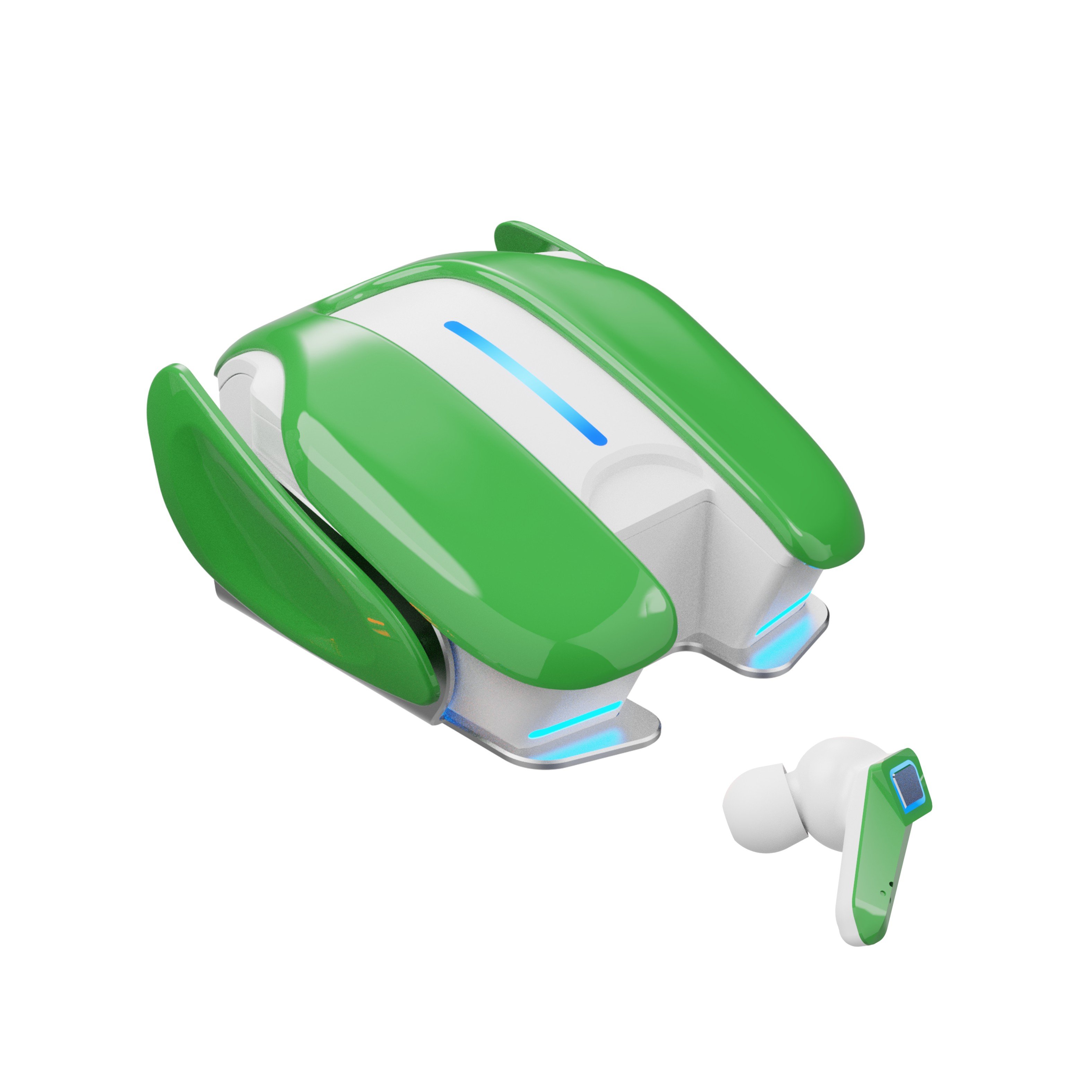 Custom Mecha TWS Wireless Bluetooth Earphone Gaming Metal Earbuds