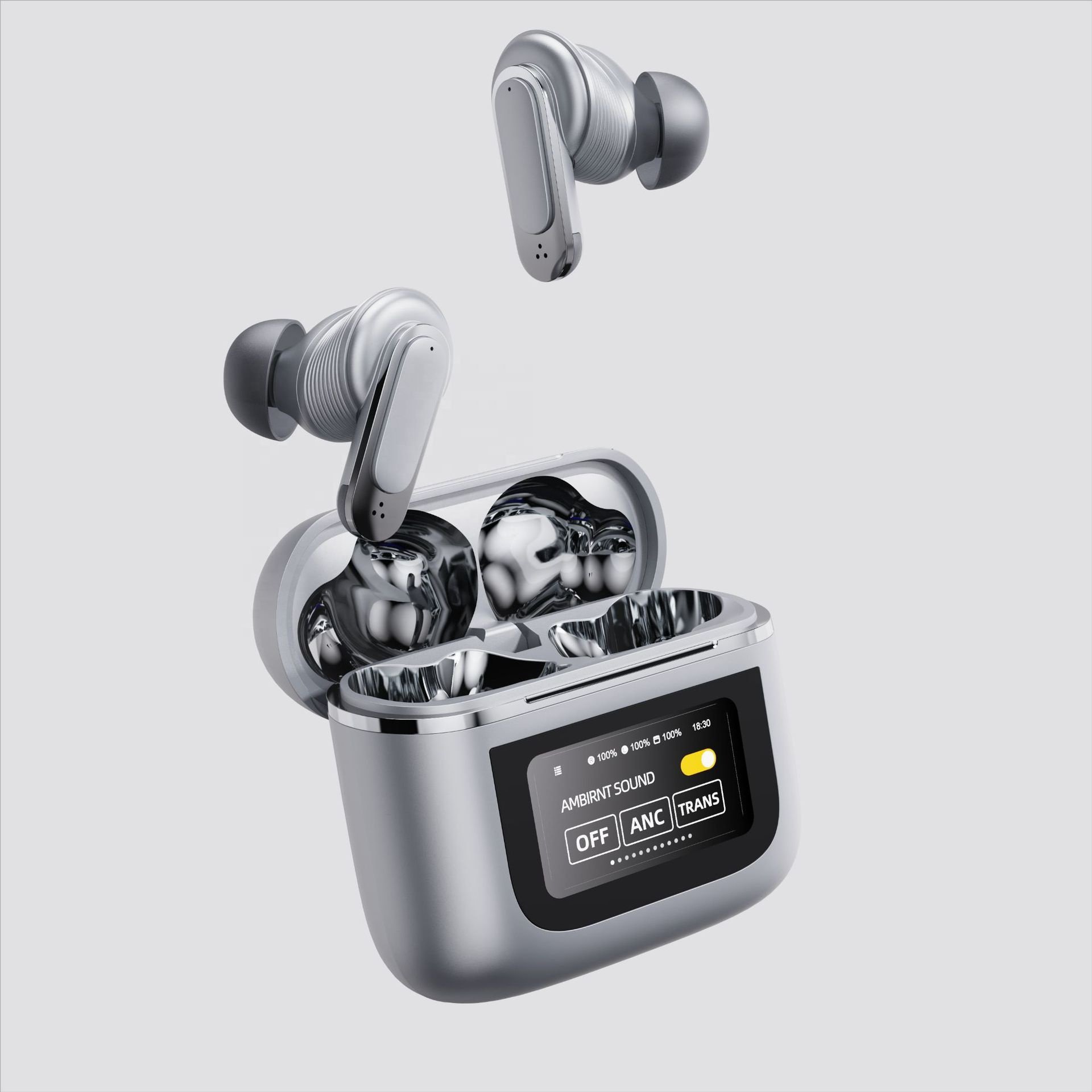 New design Touch Screen ANC TWS Wireless Earphones TWS Noise Cancelling Earbud Bluetooth 5.3 Support APP Long Battery life HiFi