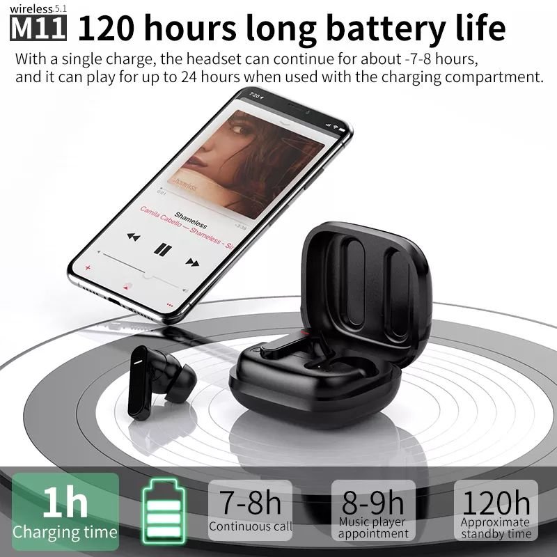 High quality TWS M11 Wireless Earphones ANC+ENC Active Noise Cancelling Sports Headphones Low Latency Gaming Headset
