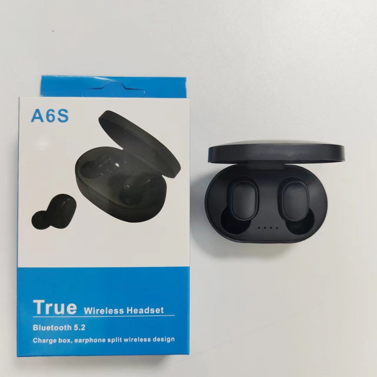 A6s TWS Wireless Headsets Earphones Stereo Headphones Sport Noise Cancelling Mini Earbuds for All Smart Phone