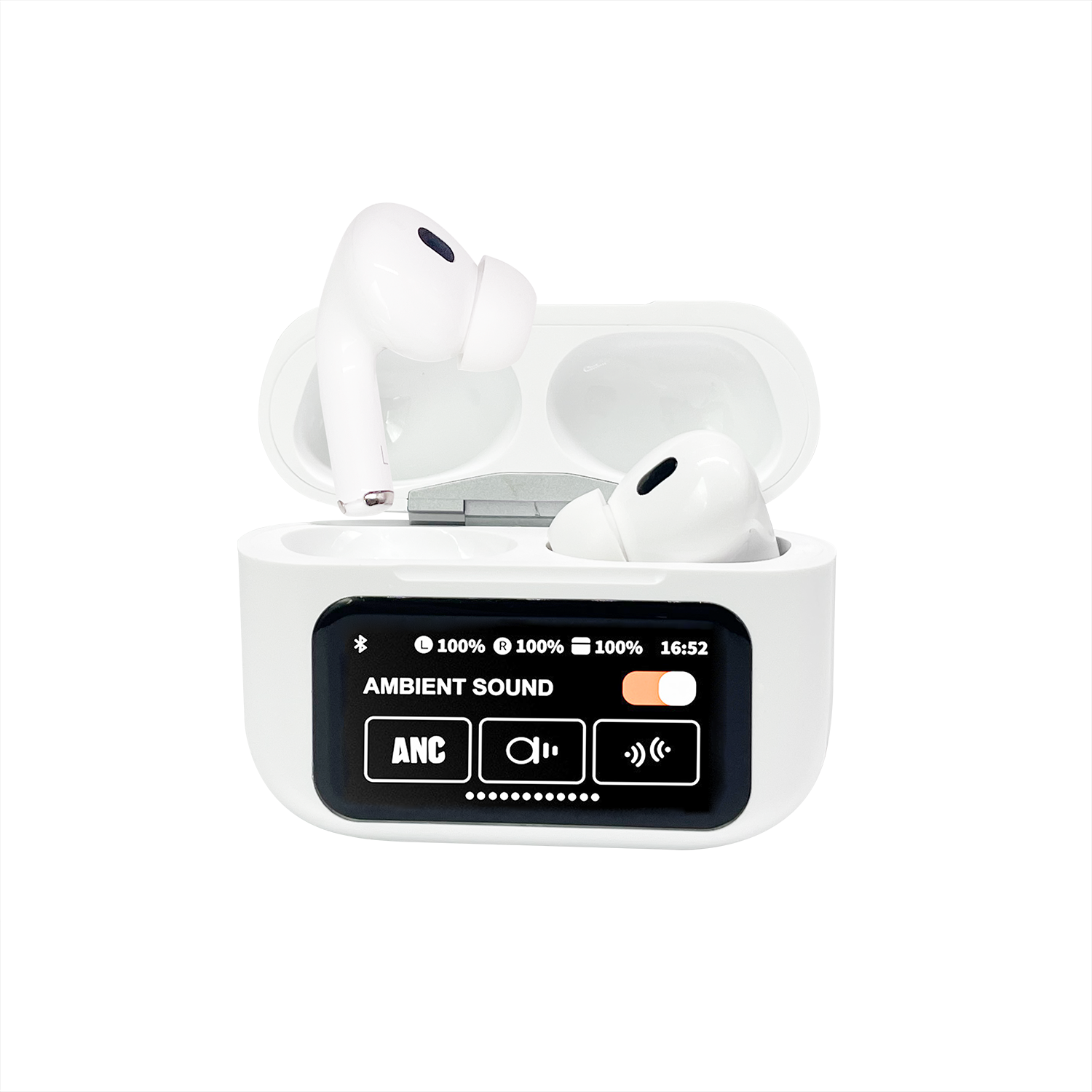 Fashion V9 pro in ear tws earbuds ANC active noise cancelling earbuds LED touch screen waterproof wireless earphone