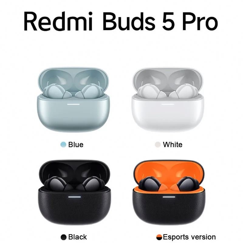 Original Redmi Buds 5 Pro Noise Cancelling BT TWS Earphone 40H Battery Life Call Anti Wind Noise Earbuds