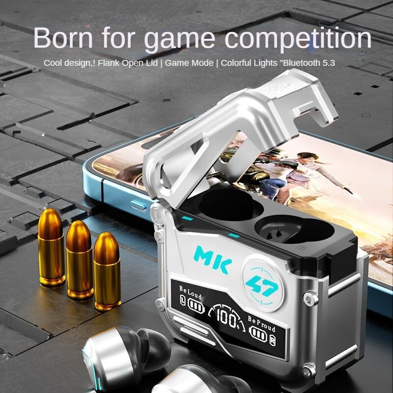 Cross-Border New Explosion MK47 TWS Headset High-Power 5.3 Low Gaming Noise Cancelling Private Model Earphones & Headphones