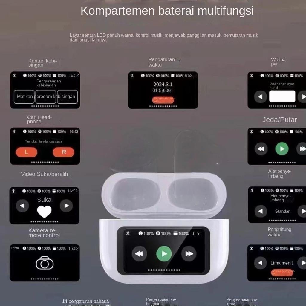 Hot sale In Ear Phones A9pro Touch Screen Wireless Earbuds LED Display ANC Tws Wireless Earphones in-ear Headphones A9 PRO BT