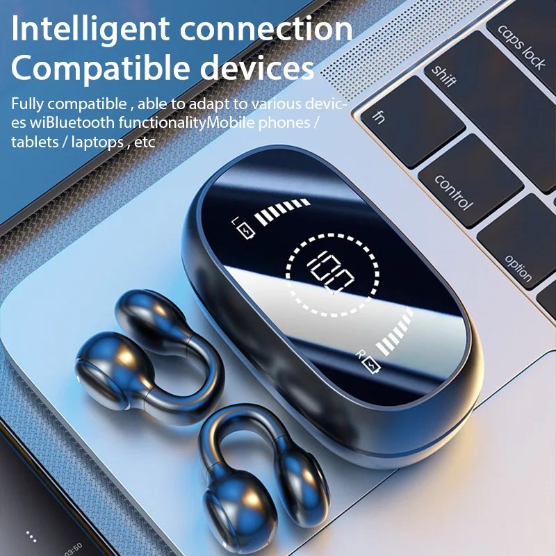 M47 Wireless Stereo HD Digital LED Power Display Noise Reduction Earphone Bone Conduction Headphone Sport Headset TWS Earbuds