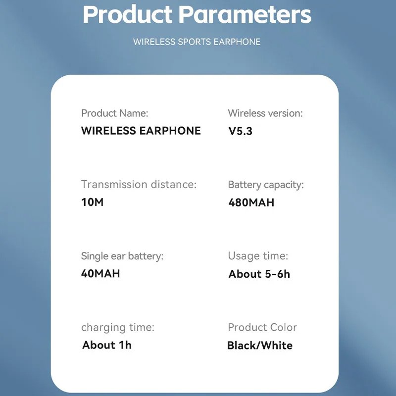 M47 Wireless Stereo HD Digital LED Power Display Noise Reduction Earphone Bone Conduction Headphone Sport Headset TWS Earbuds