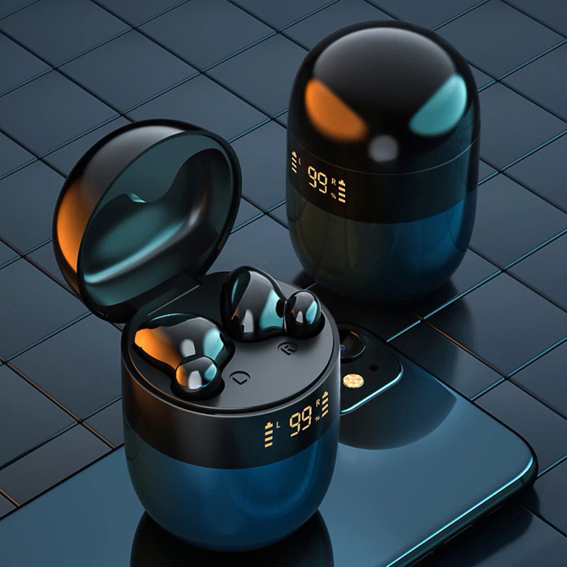 New J28 TWS Earphone Blue tooth 5.0 Fashion Wireless HIFI Earbuds Stereo With Digital Display Microphone Sports Game Headphones