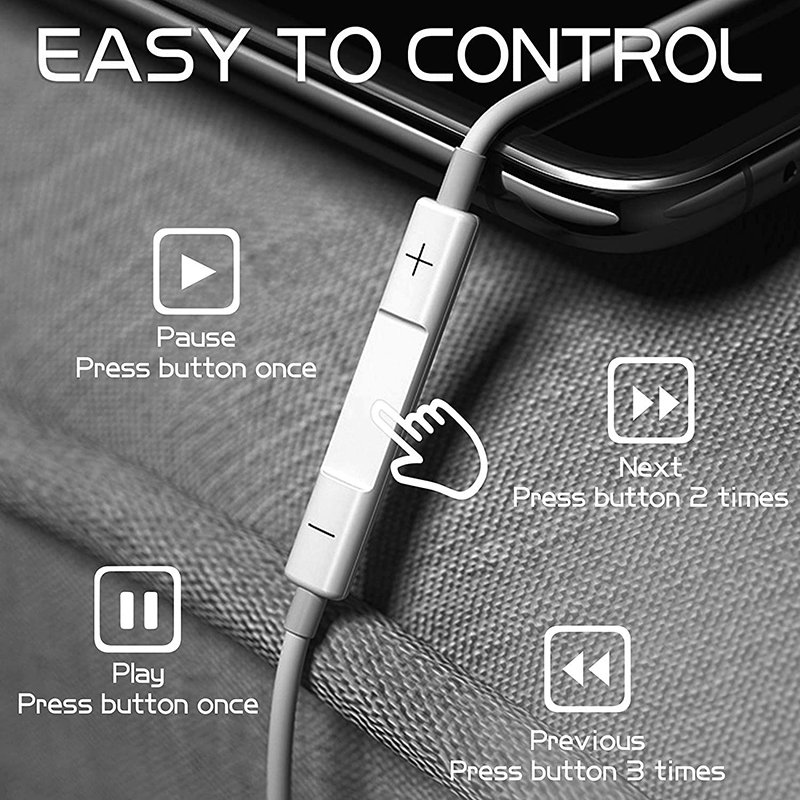 Mobile Phones MFI Smart Gadgets Electronic Products Ear Pods In-ear Noise Cancelling Music Earphones Headphones Headset