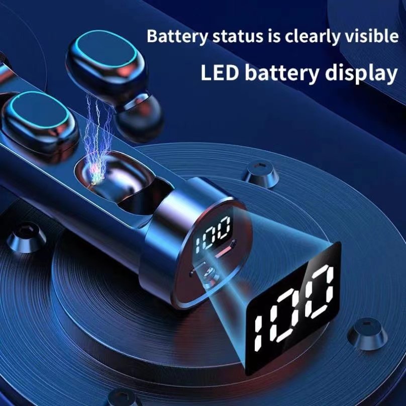 Best Selling Mini Earbuds N21 TWS Touch LED Display Wireless Noise Cancelling Sports Headphones with Flashlight