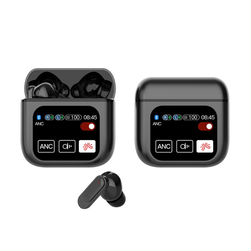 Headphones Factory Direct Sale Smart LCD touch screen gaming in-ear headphone ANC ENC noise cancelling TWS earphones