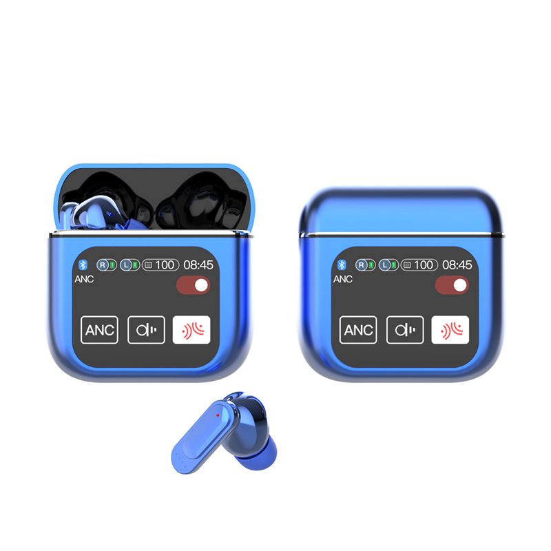 Headphones Factory Direct Sale Smart LCD touch screen gaming in-ear headphone ANC ENC noise cancelling TWS earphones
