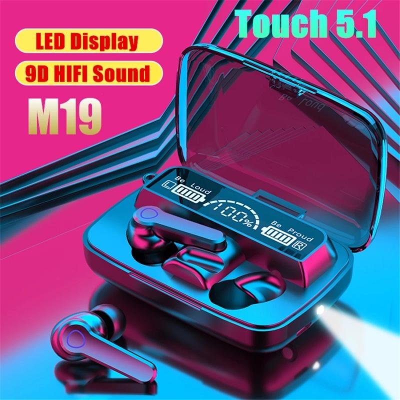 M19 TWS Bluetooth V5.1 Earphones Active Noise Cancelling With LED Display Portable Wireless Touch Control Earbuds TWS Earphone