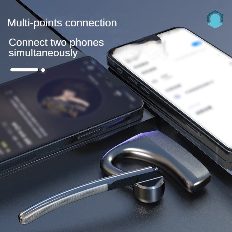 Single Ear Headset Ear Hook Earpiece Hands-Free HD Call Headphone Mic AI intelligent noise reduction bluetooth Wireless Earphone