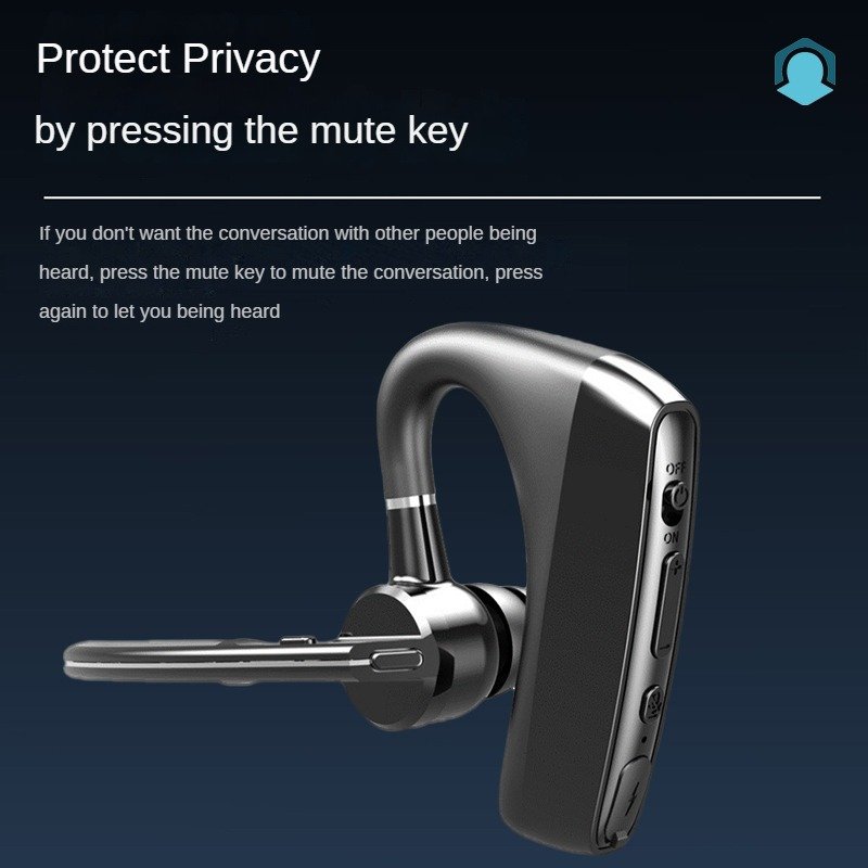 Single Ear Headset Ear Hook Earpiece Hands-Free HD Call Headphone Mic AI intelligent noise reduction bluetooth Wireless Earphone