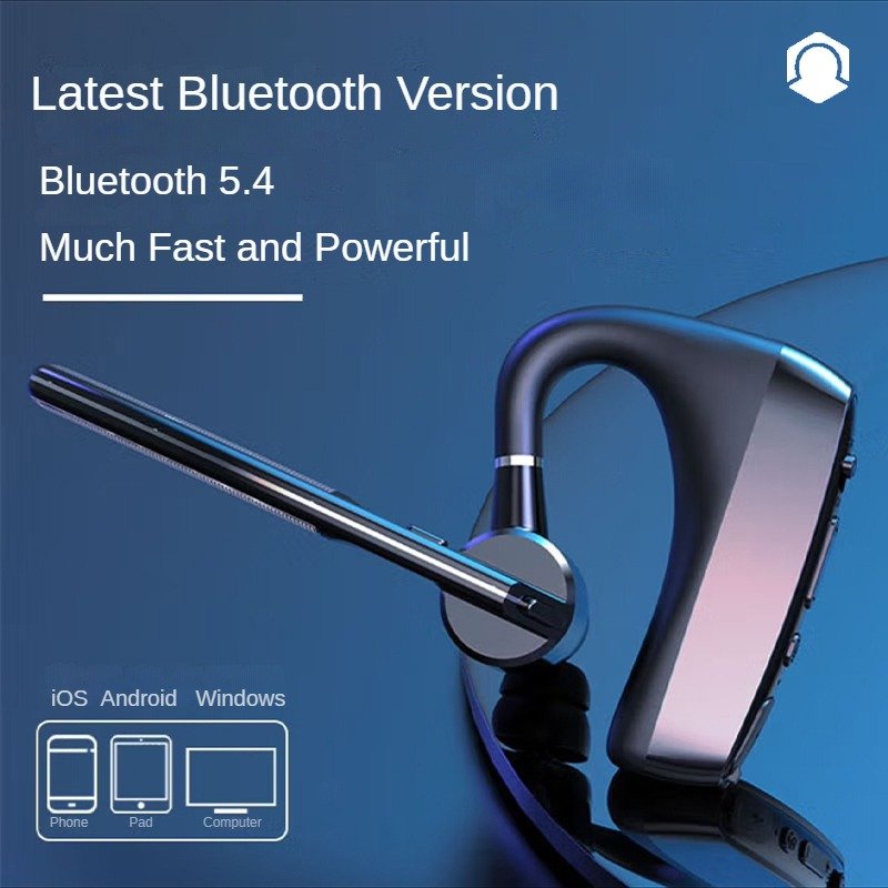 Single Ear Headset Ear Hook Earpiece Hands-Free HD Call Headphone Mic AI intelligent noise reduction bluetooth Wireless Earphone