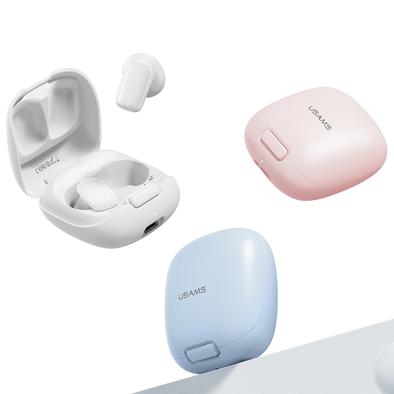 USAMS 2024 Newly Smallest Invisible TWS Earbuds Noise Cancelling Music In-ear bluetooth 5.3 earphones wireless