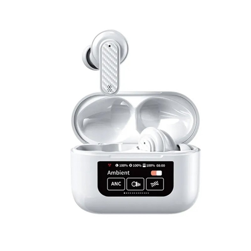 LICHIP YW08 TWS Earphone Wireless Headset hearing aid headphone Noise Canceling Gaming Earbuds with LCD touch screen
