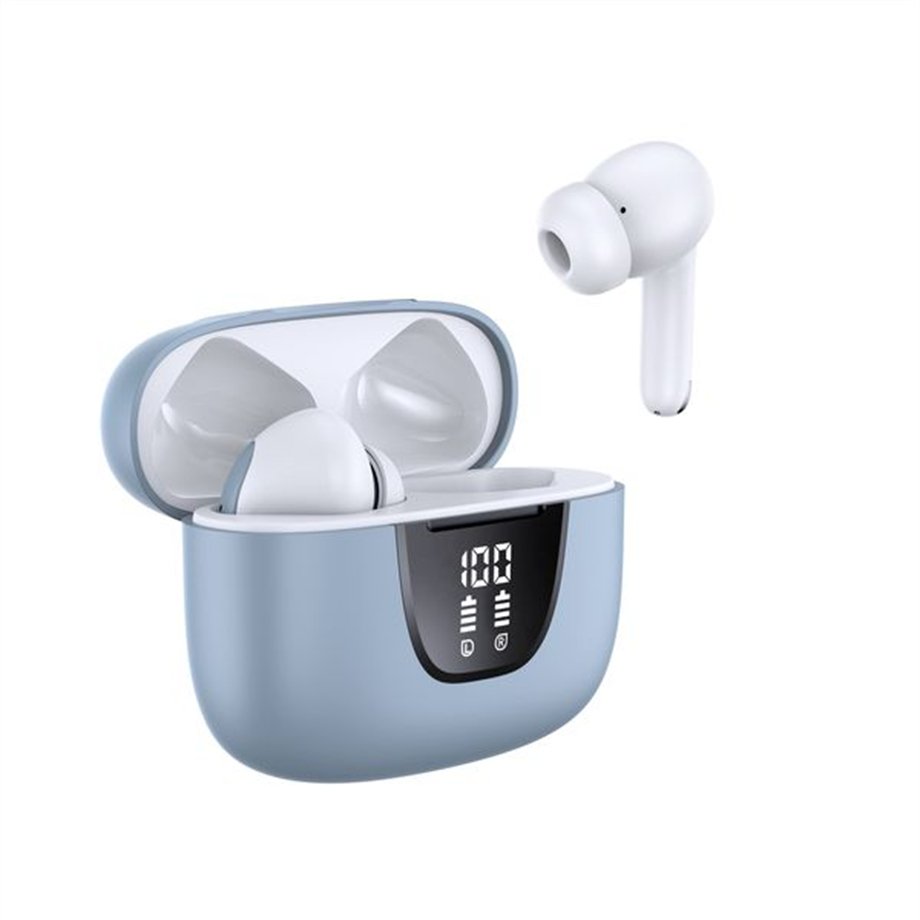AGETUNR Light Blue ANC ENC Bluetooth TWS Wireless Earbuds In-ear Headphone headsets Noise Cancelling TWS Earphone With Display
