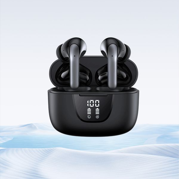 AGETUNR Light Blue ANC ENC Bluetooth TWS Wireless Earbuds In-ear Headphone headsets Noise Cancelling TWS Earphone With Display