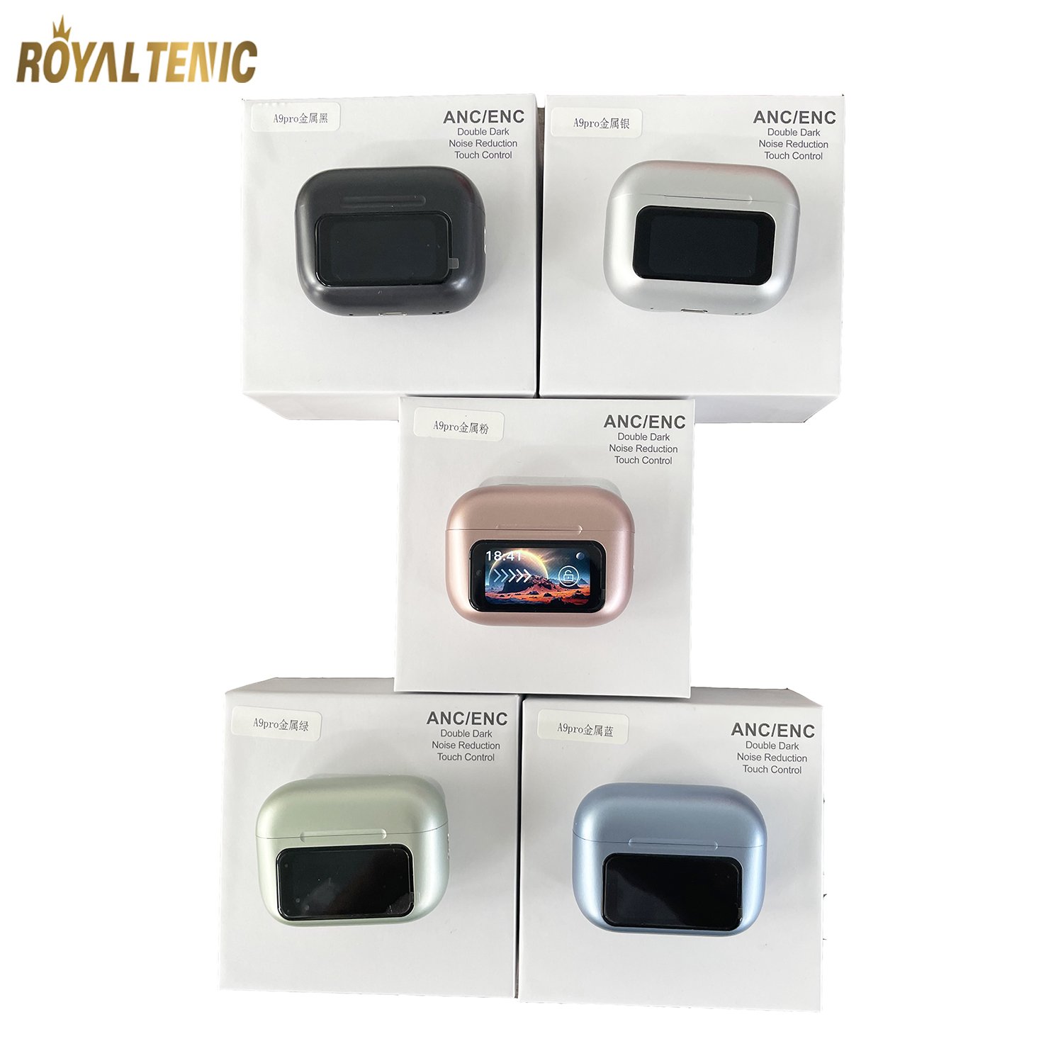 Multi-color A9pro 2024 TWS A10 A11 A12 Wireless Earphones Headphone Touch Screen ANC Noise Reduction ENC Gaming A9 pro Earbuds