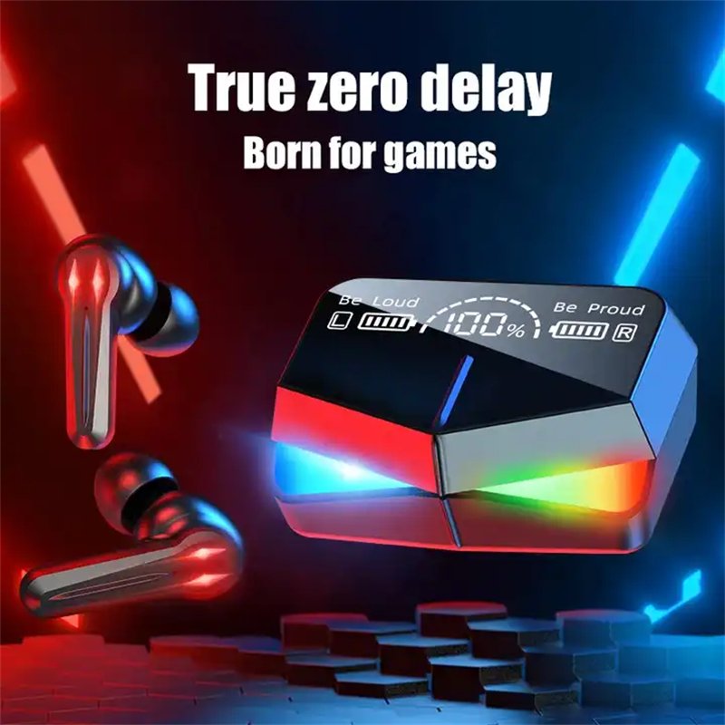 M28 Earbuds Low Latency TWS True Wireless Headphone With Mic Bass Audio Sound Headsets Waterproof LED TWS M28 Gaming Earphones