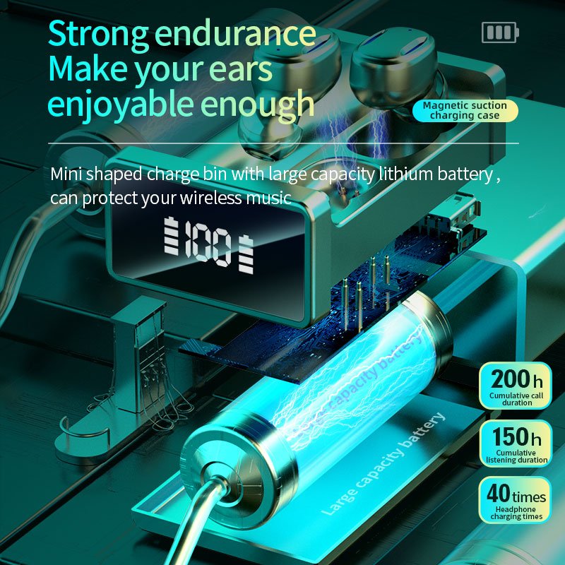 Hot Selling A22 Tws Earbuds In Ear Led Display Headset Noise Cancelling Wireless Earphone Gaming Sports Earphone