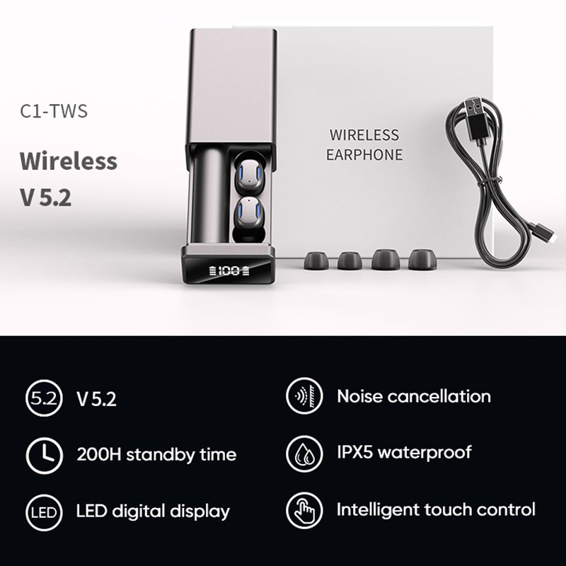 Hot Selling A22 Tws Earbuds In Ear Led Display Headset Noise Cancelling Wireless Earphone Gaming Sports Earphone