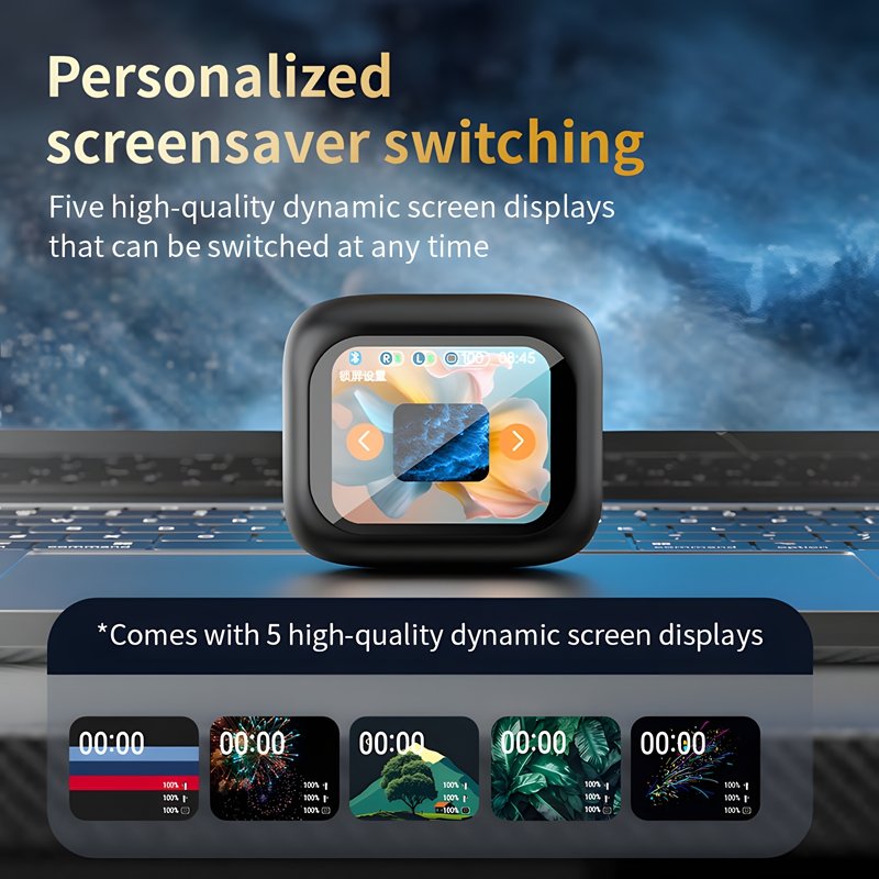 2024 New LX-10 Smart LCD Touch Screen Wireless Earphones Noise Cancelling Sport HiFi Earbuds Headset Fast Charging ANC Earphones