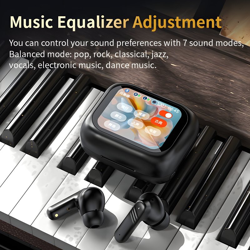 2024 New LX-10 Smart LCD Touch Screen Wireless Earphones Noise Cancelling Sport HiFi Earbuds Headset Fast Charging ANC Earphones