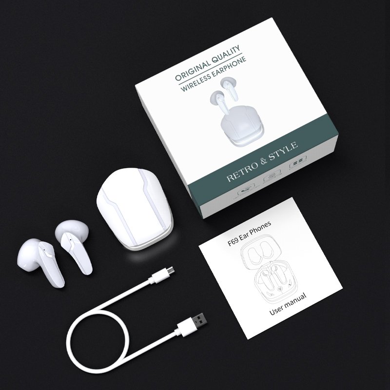 Hot Sale F69 TWS Gaming Earbuds Low Latency TWS BT 5.2 Earphone with Mic Game Headphones Wireless Headset